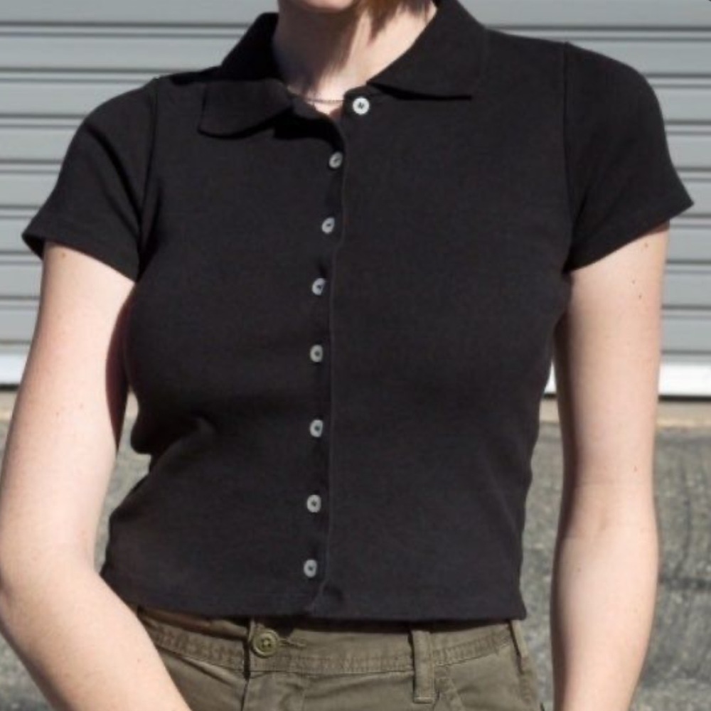 Brandy Melville button up black top